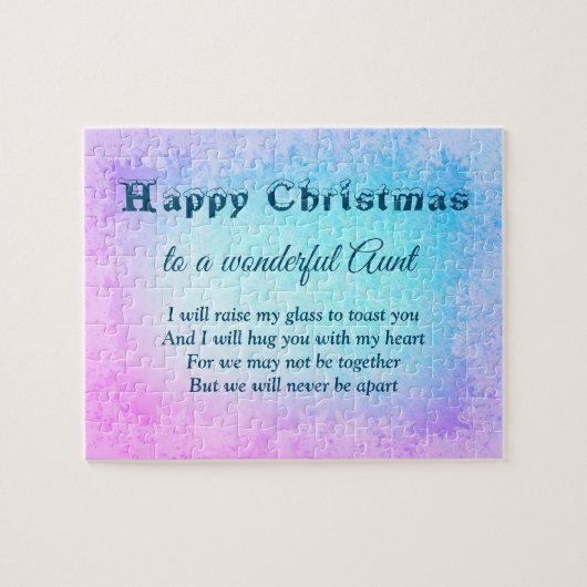 距離ハッピークリスマス叔母 ジグソーパズル (横)