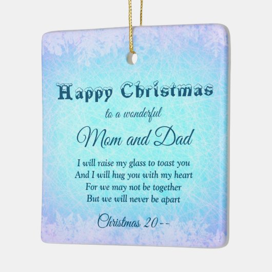 距離ママとパパクリスマスセラミックオーナメント セラミックオーナメント (左)