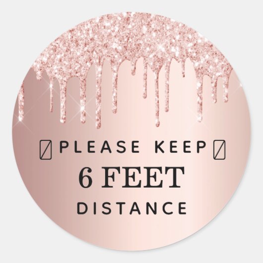 距離保バラ金ゴールドピンクグリッタードリップ ラウンドシール (正面)