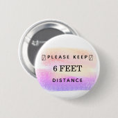 距離保covid-19ライトパステルブラシストローク 缶バッジ (正面&裏面)