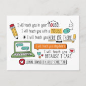 距離学の学生勇気付けられるはがき ポストカード (正面)