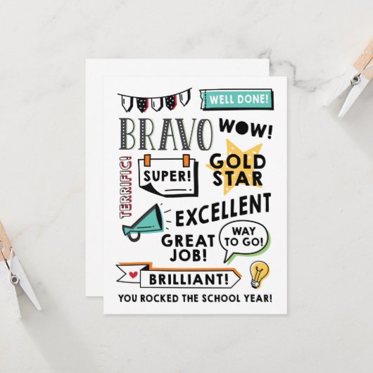 距離学の年度末カード カード (正面/裏面インサイチュ)