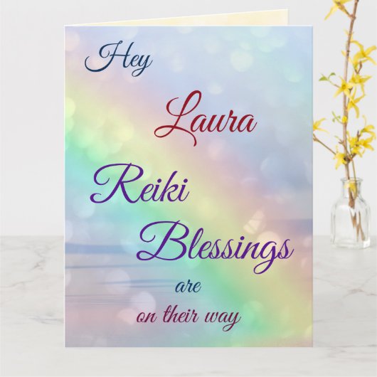 距離霊気Get Well greeting カード (黄色い花)