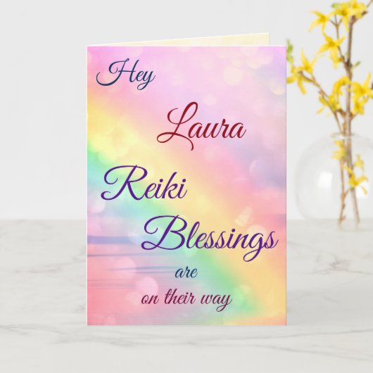 距離霊気Get Well greeting カード (黄色い花)