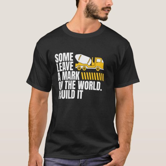 跡を残すコンクリート作業員クルー Tシャツ (正面)