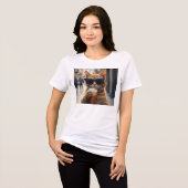 路上の猫のコーヒー トライブレンドTシャツ (正面全面)