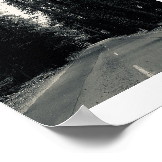 路傍のウィルズモノクロ写真 ポスター (角)