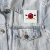 路地のおもしろい漫画を見下ろす怖いボウリングボール 缶バッジ (インサイチュ)