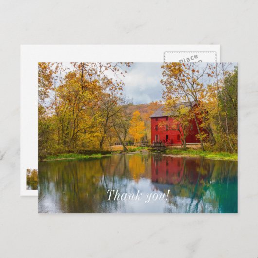 路地の水車と湧き水の感謝の気持ちを伝えるポストカード ポストカード (正面/裏面)