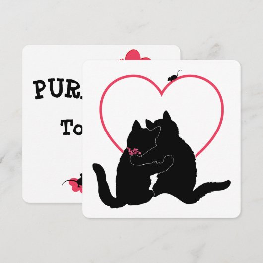 路地の猫たち　一緒にぷりぷりとバレンタインカード シーズンカード (正面/裏面)