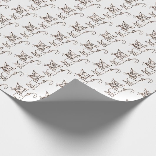 路地キャットタフ子猫クールトおもしろいム漫画 ラッピングペーパー (角)