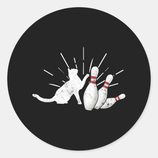 路地キャットチップのピンおもしろいボーリング ラウンドシール (正面)