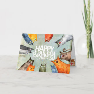 路地キャット誕生日カード 案内状