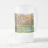 路地春秋の水すり付きガラスビールマグ フロストグラスビールジョッキ (正面右)