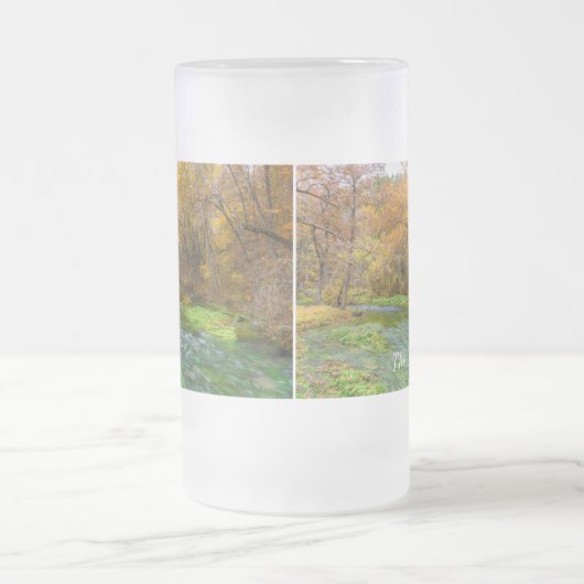 路地春秋の水すり付きガラスビールマグ フロストグラスビールジョッキ (中央)