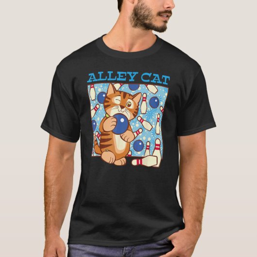 路地猫ボウリングもじり Tシャツ (正面)
