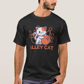 路地猫ボウリングチーム 幽默 ボウラーの猫たち レトロ Tシャツ