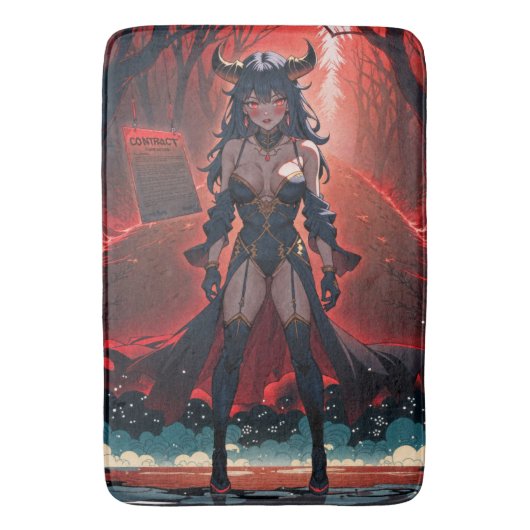 路地裏の交差点に接触を持つ悪魔の女, アニメの悪魔 バスマット (正面縦)