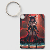 路地裏の交差点に現れたアニメの悪魔娘 キーホルダー (正面)