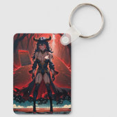 路地裏の交差点に現れたアニメの悪魔娘 キーホルダー (裏面)