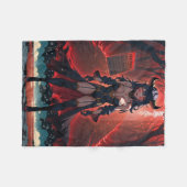 路地裏の交差点に現れたアニメの悪魔娘 フリースブランケット (正面(横))