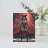 路地裏の交差点に現れたアニメの悪魔娘 ポストカード (スタンド正面)