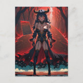 路地裏の交差点に現れたアニメの悪魔娘 ポストカード (正面)