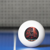 路地裏の交差点に現れたアニメの悪魔娘 卓球ボール (ネット)