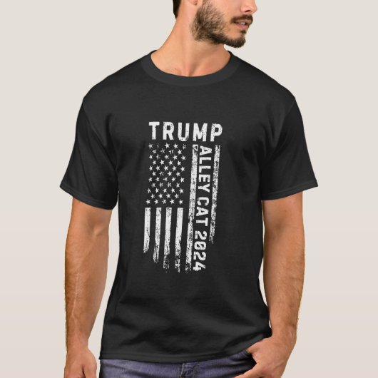 路地裏の猫の教訓 苦しむ愛国アメリカ人 Tシャツ (正面)
