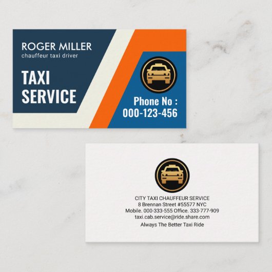 路線タクシーの行先 名刺 (正面/裏面)