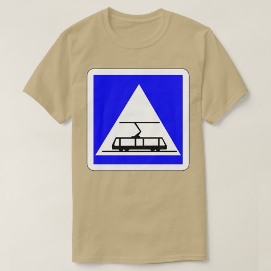 路面電車の交差点を示す Tシャツ (デザイン正面)