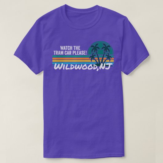 路面電車の車を見てWildwood New Jersey NJ P Tシャツ (デザイン正面)