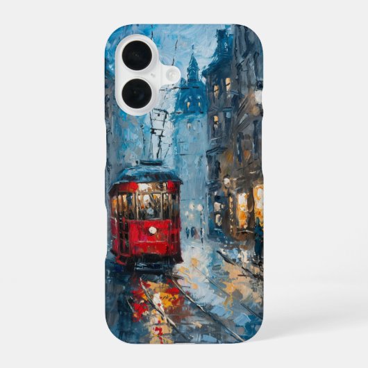 路面電車を運転 iPhone 16ケース (裏面)