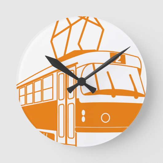 路面電車 ラウンド壁時計 (正面)