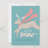 跳ねるトナカイ - 写真なしのフラットホリデーカード シーズンカード (正面)
