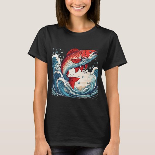 跳ねる金魚 Tシャツ (正面)
