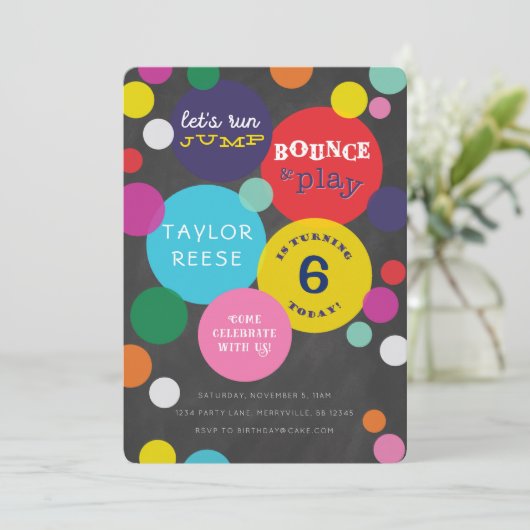 跳ね上がりの家のジャンプの誕生日の招待状 招待状 (スタンド正面)