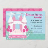 跳ね上がりの家のバースデーパーティ招待状 招待状 (正面/裏面)