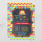 跳ね上がりの家のバースデーパーティ招待状 招待状 (正面/裏面)