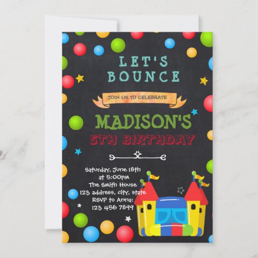 跳ね上がりの家のパーティの招待状 招待状 (正面)