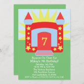 跳ね上がりの家の誕生会上の赤い跳ね上がり 招待状 (正面/裏面)