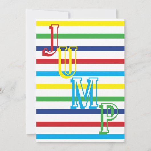 跳ね上がりの家の誕生日のパーティの招待状を跳んで下さい 招待状 (裏面)