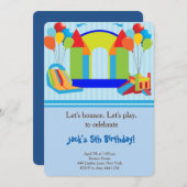 跳ね上がりの家の誕生日のパーティの招待状 招待状 (正面/裏面)