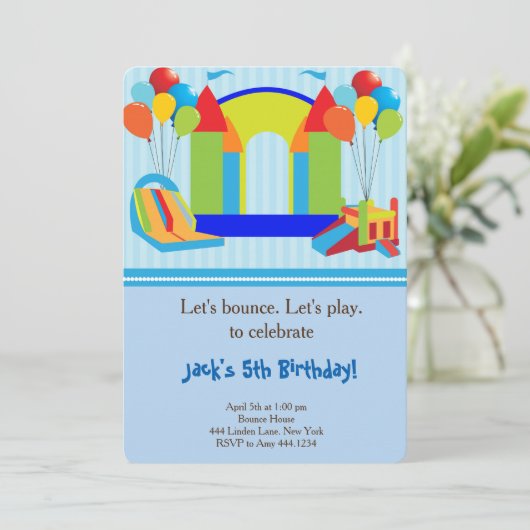 跳ね上がりの家の誕生日のパーティの招待状 招待状 (スタンド正面)