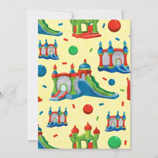 跳ね上がりの家の誕生日のパーティの招待状 招待状 (裏面)