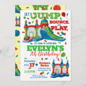 跳ね上がりの家の誕生日のパーティの招待状 招待状 (正面/裏面)