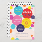 跳ね上がりの家の誕生日の招待状を跳んで下さい 招待状 (正面/裏面)