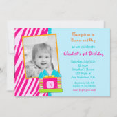 跳ね上がりの家の誕生日の招待 招待状 (正面)