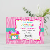 跳ね上がりの家の跳ね上がりの城の誕生日の招待状 招待状 (スタンド正面)