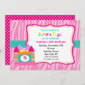 跳ね上がりの家の跳ね上がりの城の誕生日の招待状 招待状 (正面/裏面)